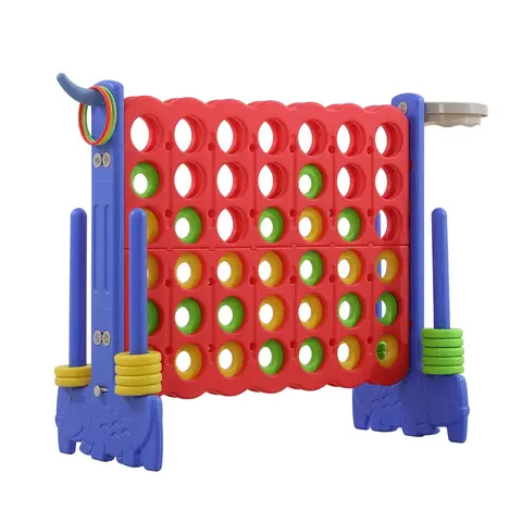 UNICOO Giant 4 in A Row Game with Carry Bag, Basketball Hoop, Ring Toss Game, 4-to-Score Game | Large Outdoor Yard Game, Parties & Gatherings Games Fun