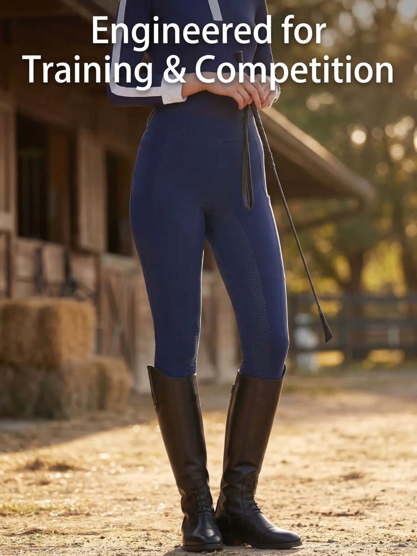 Women's High Waist Riding Pants, Athletic Trousers, Silicone Slimming, Anti-Slip Wear-Resistant, Quick-Dry Elastic Waistband, Side Pockets, Equestrian Sportswear, Athletic Activewear, Athletic Techwear