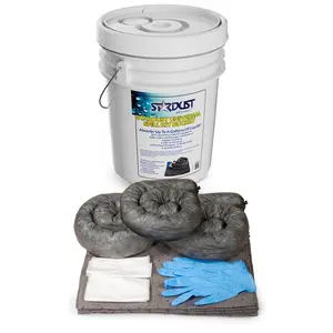 STARDUST Compact Universal 5-Gallon Bucket Spill Kit D905U Portable Absorbent Eco-Friendly Plastic Set with 20 Pads 3 Socks for Quick Response Lightweight