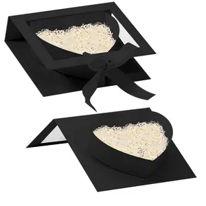 2pcs Gift Boxes with Lid Gift Box with Clear 8 x 6 x 2Inches for Mother's Day Wedding Bridesmaid Graduation Birthday