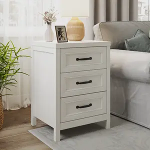 RoyalCraft 3 Drawer Dresser, Modern Wood Dresser with Raised Panel Drawer Front, Accent Chest of Drawers for Bedroom, Living Room, Entryway, Hallway