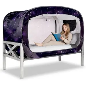 Bed Tent Twin Bed Dream Tent for Adult Indoor Sleeping Tents with 2 Doors Breathable Private Tents, Constellation