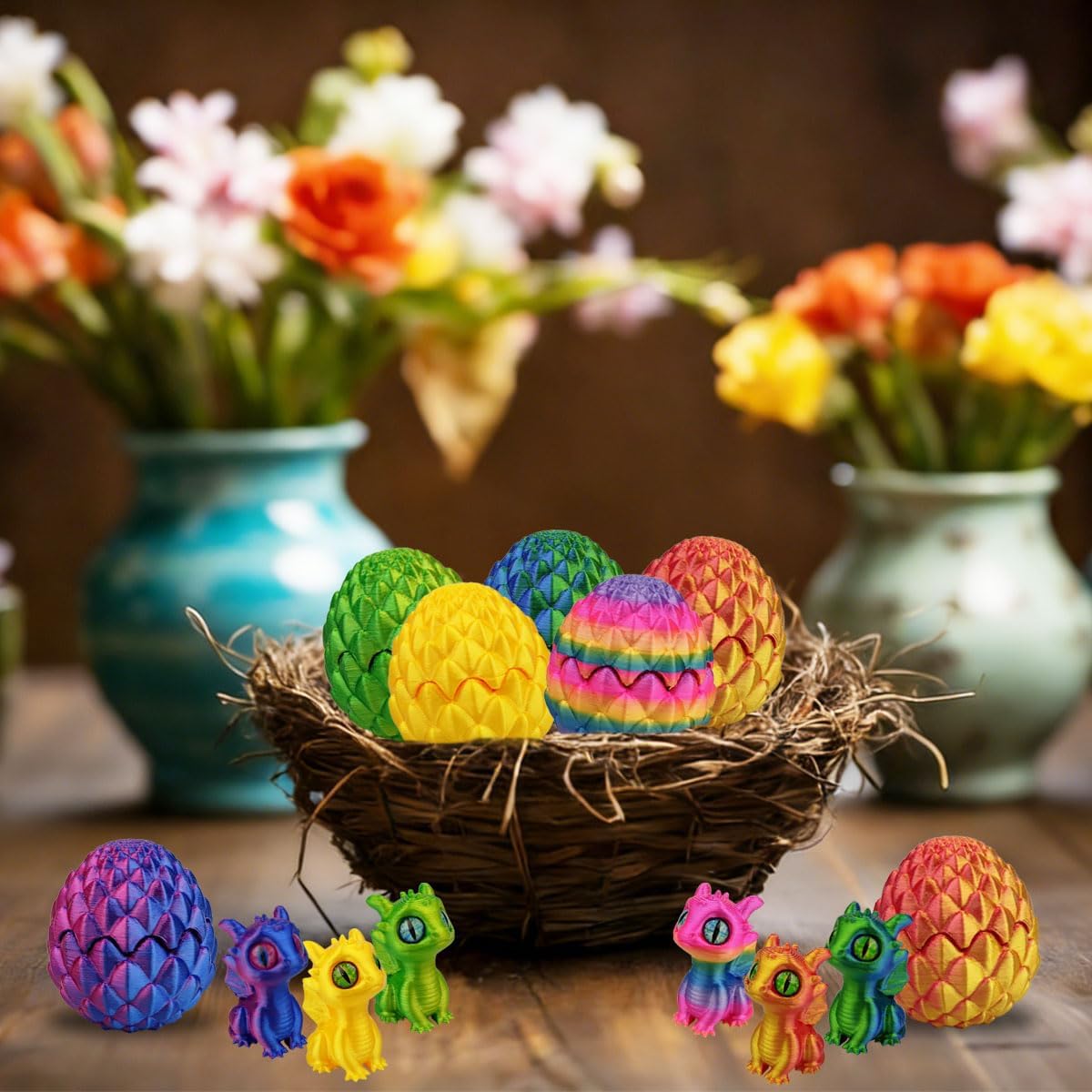 6 PCS Mini 3D Printed Dragon Eggs with Toys Inside – Prefilled Easter Eggs for Kids, Boys & Girls, Easter Basket Stuffers, Gifts & Party Favors 6 PCS Mini 3D Printed Dragon Eggs with Toys Inside – Prefilled Easter Eggs for Kids, Boys & Girls, Easter Basket Stuffers, Gifts & Party Favors