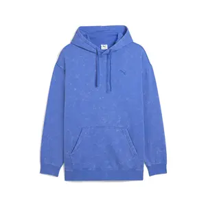 PUMA Mens Elevated Essentials Acid Wash Fleece Hoodie Athletic Outerwear Casual - Blue