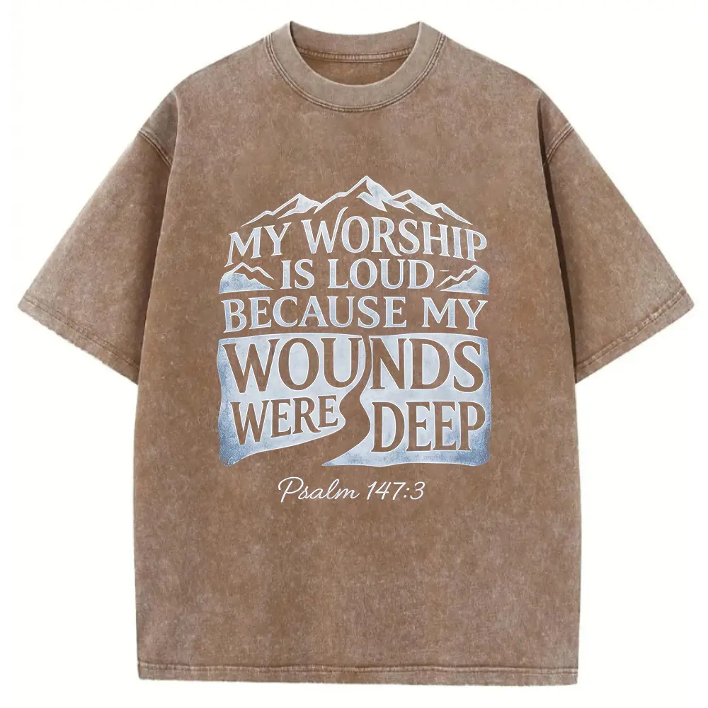 Washed T-shirt-Coffee