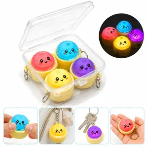 Cartoon Dumpling Night Lamp – Adorable LED Keychain Charm for Bags, Keys & Decor
