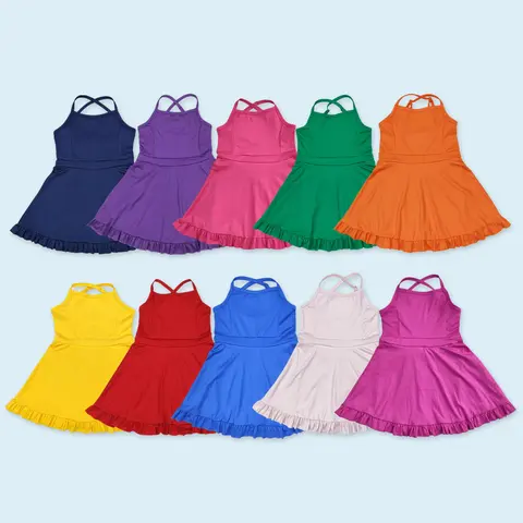 Girls' Hot Pink Short-Sleeve Active Dress - Soft Fabric, True Size Casual & Yoga Dress for Play & Casual Days with Easy Movement