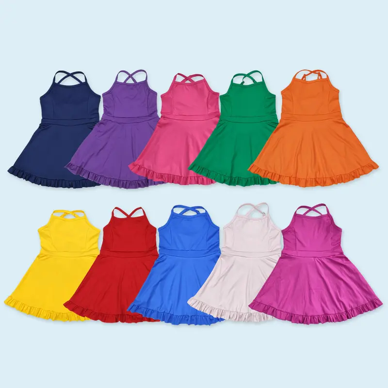 Girls' Hot Pink Short-Sleeve Active Dress - Soft Fabric, True Size Casual & Yoga Dress for Play & Casual Days with Easy Movement