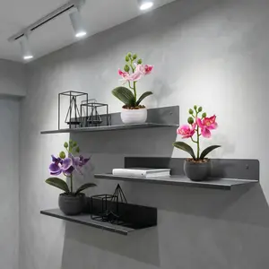 3 PCS Artificial Phalaenopsis Orchid Plants – No Watering Needed, Fade-Resistant Nylon Fabric Flowers, Durable Mini Decorative Pieces for Office, Bedroom & Living Room