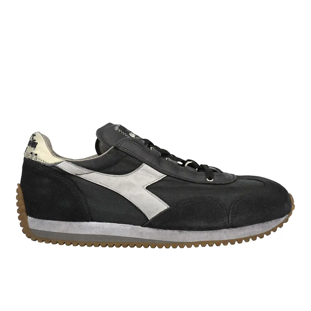 diadora Mens Equip H Dirty Stone Wash Evo Lace Up Sneakers Shoes Casual - Black
