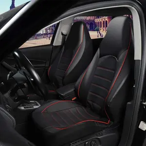 PU leather car seat cover, high back full wrap design, non-slip and wear-resistant, universal for all seasons, improves appearance, suitable for most cars, sedans/SUVs/trucks, essential accessories for car interiors