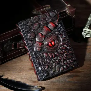 3D Dragon Eye Embossed Journal, Handmade Travel Diary for Men & Women, Dnd Notebooks for Dragon Lovers, Resin-Engraved Blank Pages, Resin Engraving Notebook