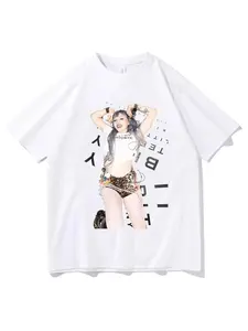 Jisoo Jinzhi Show Stage Printed T-shirt Summer New Men's and Women's Top T-shirt Fashion Hip Hop Y2K Street Harajuku Style Soft Skin friendly Suitable for Both Men and Women Four Seasons Universal Fan Gift