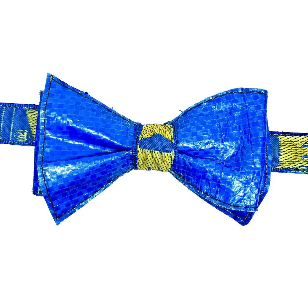 IKEA Bag Bow Tie - Upcycled Plastic Hand-Crafted Plain Unisex Bowtie