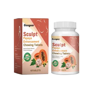 Googeer：Papaya enzyme chewable tablets, Containing Vitamin C and Niacinamide, regulate hormones, relieve menstrual discomfort in women, and promote breast development. 60 tablets.