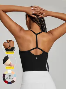 GLOWMODE FeatherFit T-Neck Racerback Tank Top Light Support Low Impact Yoga Studio TikTokShopBlackFriday
