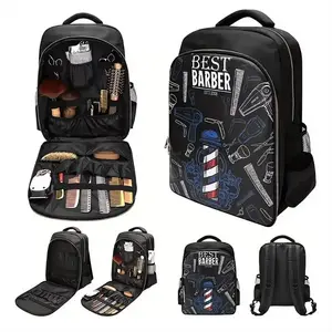 New barber tool organizer, large capacity barber supply bag organizer for barber and supplies, portable hair stylist barber tool backpack, travel barbershop tool kit