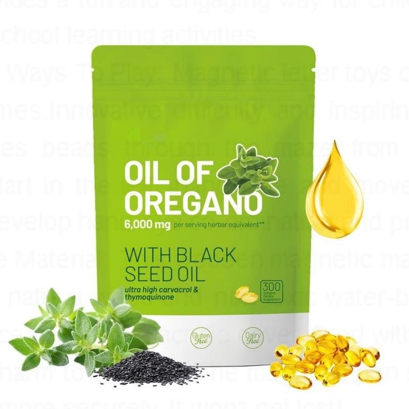 Oil of Oregano with Black Seed Oil 300 Capsules | Natural Antioxidants | Nutritional Support | Highly Effective Botanicals Dietary Healthcare Supplement