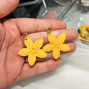 Floral polymer clay earrings!