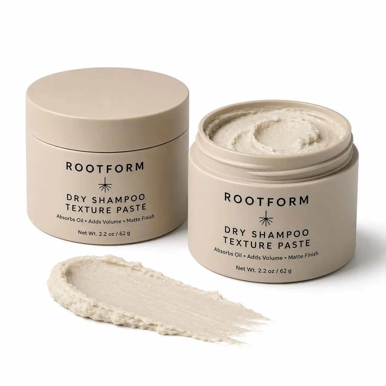 Volumizing Dry Shampoo Paste, Oil-Absorbing Hair Texture Cream for Oily Roots, No White Cast Matte Styling Paste, Waterless Hair Refresh for Bangs, Fine & Short Hair