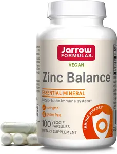 Zinc Balance 15mg Supplement with Copper Essential Minerals for Immune System Support Antioxidant Cellular Protection and Skin Health Support Gluten Free Daily Vitamin Veggie Caps Vegan 100 Servings