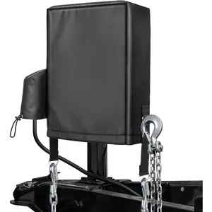 2026 Upgraded RV Electric Tongue Jack Cover -  RV Protective Black Cover, Heavy-Duty 600D  Fabric with Chain Hooks & Adjustable Drawstring for Outdoor Camper Accessories