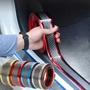 Protective Sills for Car Doors - Adhesive, Sticker for Cars, Scratch-Resistant Entry Shields Featuring a Chic Pinstripe Pattern, Collision-Preventing Film Suitable for Various Vehicles