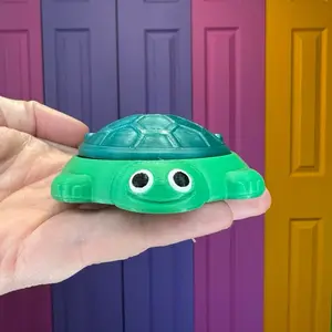 Turtle Sandbox Fidget Clicker Bag Charm, Sensory Figure , Articulating 3 inches