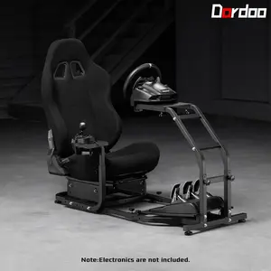 Dardoo Racing Simulator Cockpit, featuring a black seat, compatible with G29, G923, and G920 steering wheels. Does not include steering wheel, handbrake, shifter, or pedals.