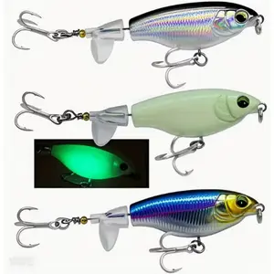 3pcs Topwater Propeller Fishing Lure Set - Durable ABS Pencil Baits for Hunting & Fishing, Fishing Gear for Catfish Pike Perch Top Water Bass Bait Lure with Propeller Tail Pencil Floating Lure mini gifts