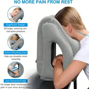 Inflatable Travel Pillow, Airplane Neck Cushion, Sleep Pillow, Portable Head Neck Support, Relieves Neck Shoulder Pain, Suitable for Plane Car Bus Office