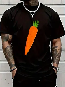 100% Cotton Matching Couple Costume Funny Vegetable Carrot Halloween T-Shirt Women's Men's Graphic Tee Crew Neck summer vacation Tops
