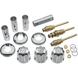 Bathtub and Shower 3-Handle Trim Kit for Faucets |   Knob Handle |   Chrome