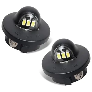 Hercoo LED License Plate Lights Tag Light Lamp Assembly Compatible with Ford F150 F250 F350 Super Duty Ranger Explorer Bronco Excursion Expedition, 6500K Black, Pack of 2