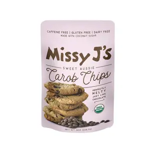 Missy J's Organic Carob Chips 8 Ounce 1 Pack | Carob Made w/Coconut Sugar, Vegan and Gluten-Free | Healthy Caffeine Free Substitute for Chocolate, Perfect for Snacks and Treats