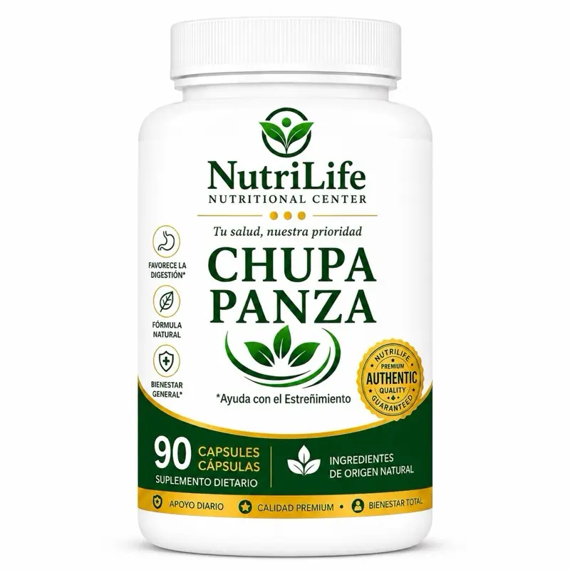 Chupa Panza Natural Intestinal Herbal Supplements - Gut Health Capsules, 90 caps/bottle, 1 lb, No Artificial Flavor, Plant Ingredients, Daily Digestive Health Support, Constipation Control for Adults