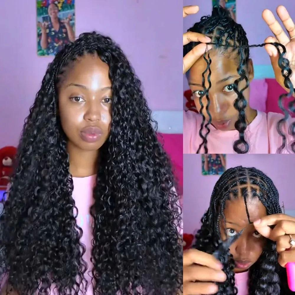 Truelian Crochet Hair Burmese Curly Human Hair Extensions Miracle Knots Pre-Separated 50g/Pack Knotless Boho Braids,5-6 Packs for Full Head