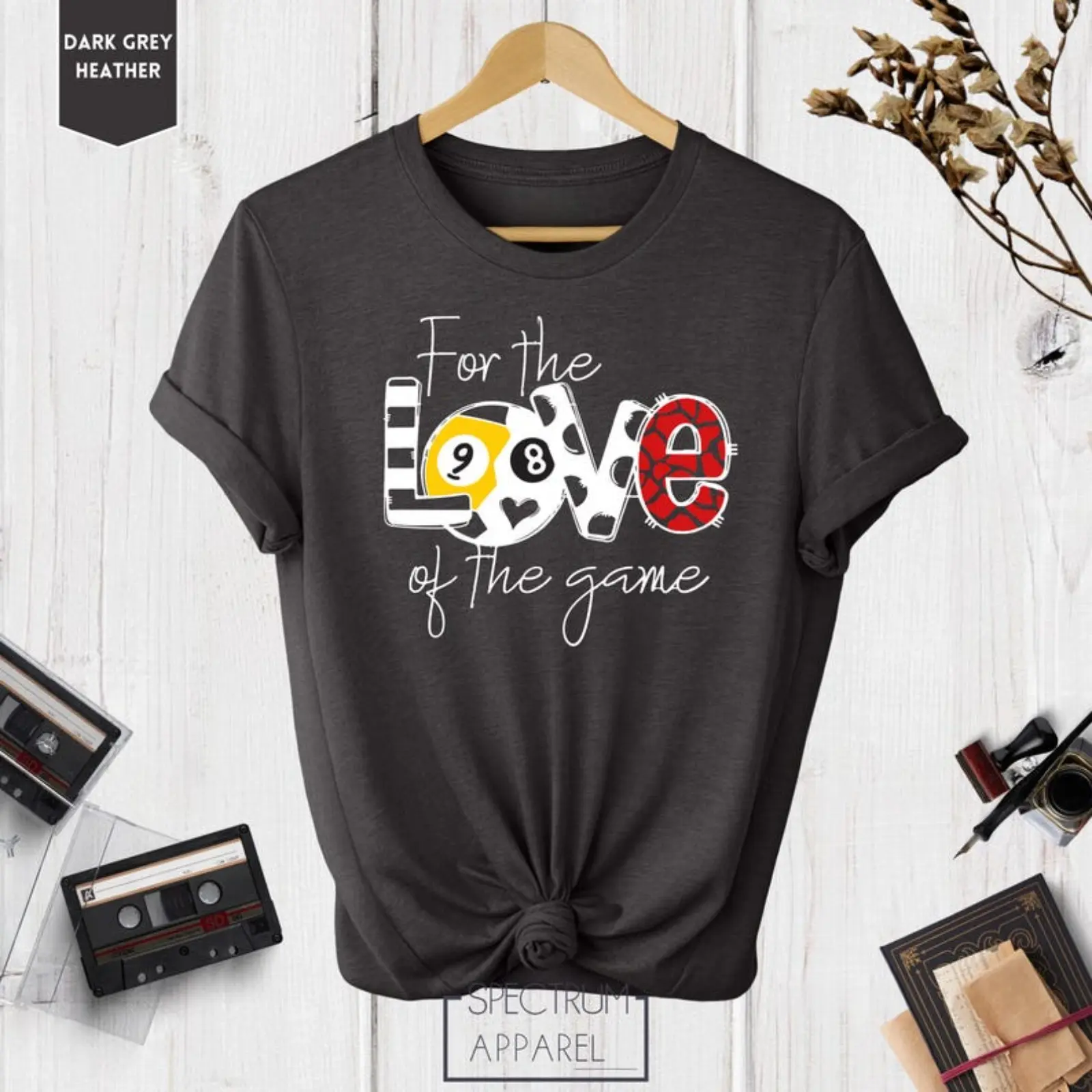 Cotton Knit Short-Sleeve Round Neck Sporty Sports Top - Billiards Themed Apparel, Billiard Player Gift, Game Day Casual Outfit, Sporty Sports Tops