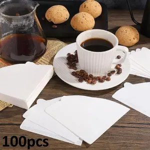 100pcs V-Shaped Cone V60 Coffee Filter Papers, Size V02, Suitable for 2-4 People, Ideal for Home Brewing, Mother's Day, Wedding Gifts