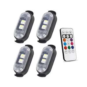 Ceesooi RGB Led Aircraft Strobe Light Remote Wireless Motorcycle Flash Light Warning Lights for   Bike Car Multifunctional