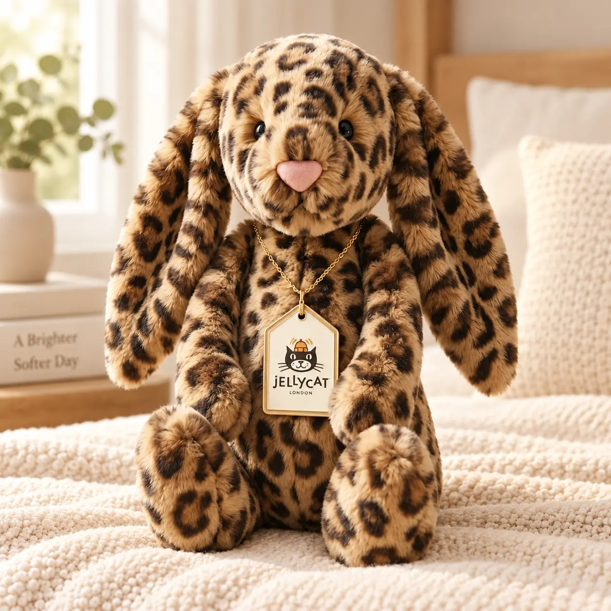 Jellycat Cobblehop Bunny Exclusive – Leopard Print Rabbit Plush with Floppy Ears, Soft Stuffed Animal Collector Gift