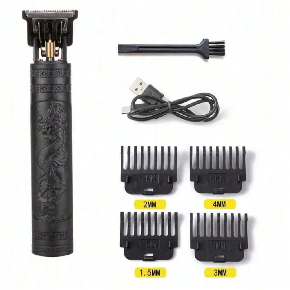 USB rechargeable multi-function hair clipper, Multifunctional hair clipper, Cordless hair clippers, 300mah lithium battery, Compact, stainless steel cutter head, cleanable blade, with 4 trimming accessories, for various application scenarios