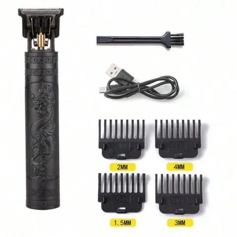 USB rechargeable multi-function hair clipper, Multifunctional hair trimmer, Cordless hair trimmer, 300mah lithium battery, compact, stainless steel cutter head, cleanable blade, 4 trimming accessories, men and women, various scenarios, Hair Cutting Kit
