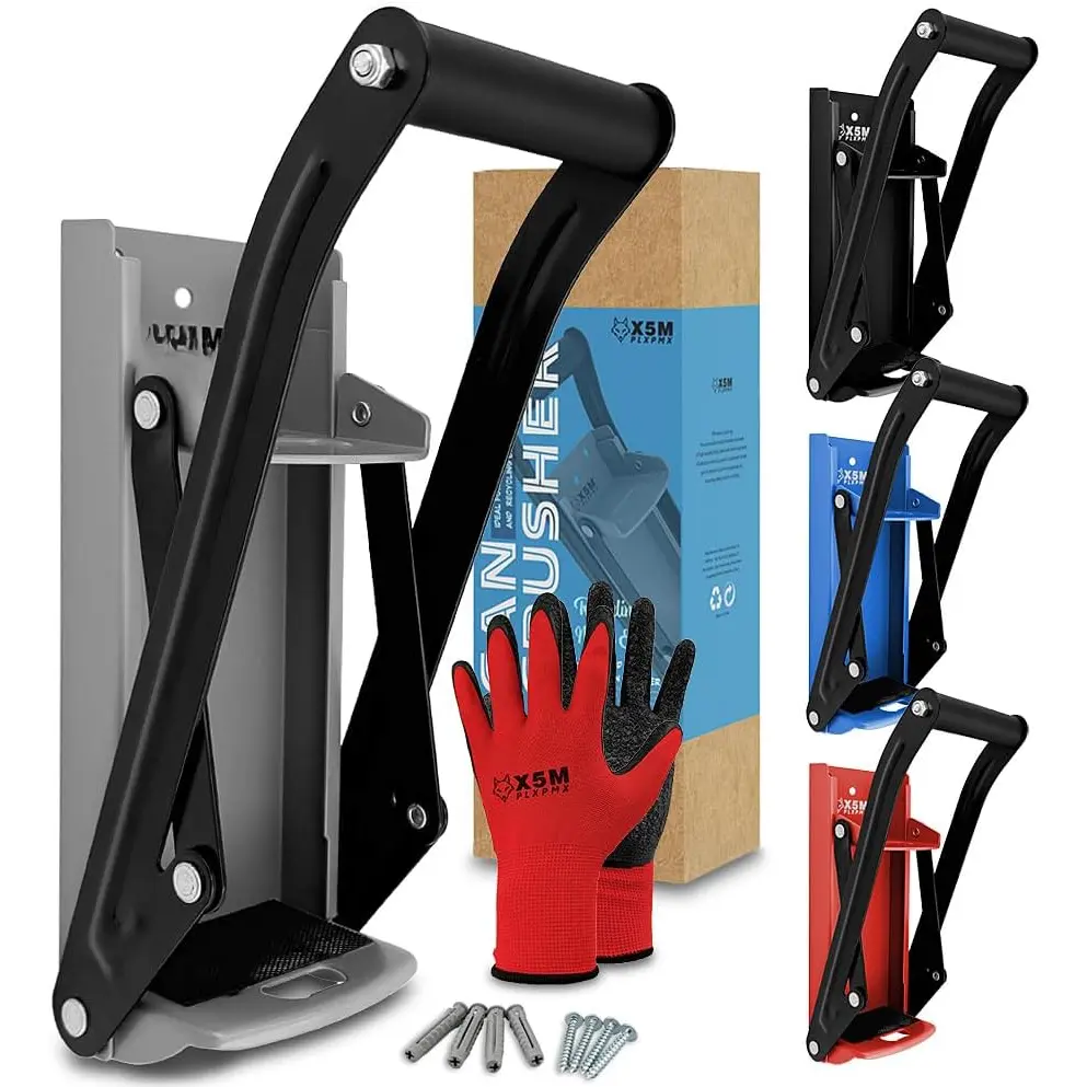 16oz 12oz metal Can  Wall Mounted,Aluminum Can Crushers Heavy Duty,Can Crushers for Recyclings With Bottle Opener and Non-Slip Mat for Recycling,Home Improvement  Haves by