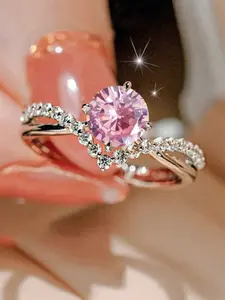 1 PC Fashion Cubic Zirconia Ring For Women Wedding Engagement Party Valentine's Day Gift