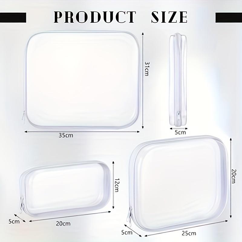 6pcs Double Zippered Hard Pouch, Transparent Storage Bag, Includes 3 Different Sizes.Toy Storage, Hard Plastic, Pencil Case, Hard Plastic Clay Organiser, Clear Hard-shell Zip Case, Portable Make-up Bag for Holidays, Bathroom And Storage