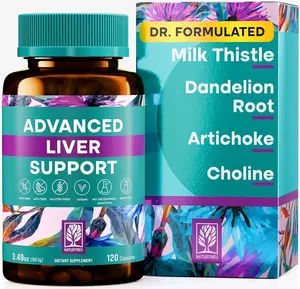 High-Potency Vegan Liver Cleanse Detox & Repair (120 Days Supply) - Dr Formulated Milk Thistle, Silymarin, Choline, Artichoke & Dandelion Root Supplement – Liver Support & Kidney Detox - 120 Capsules