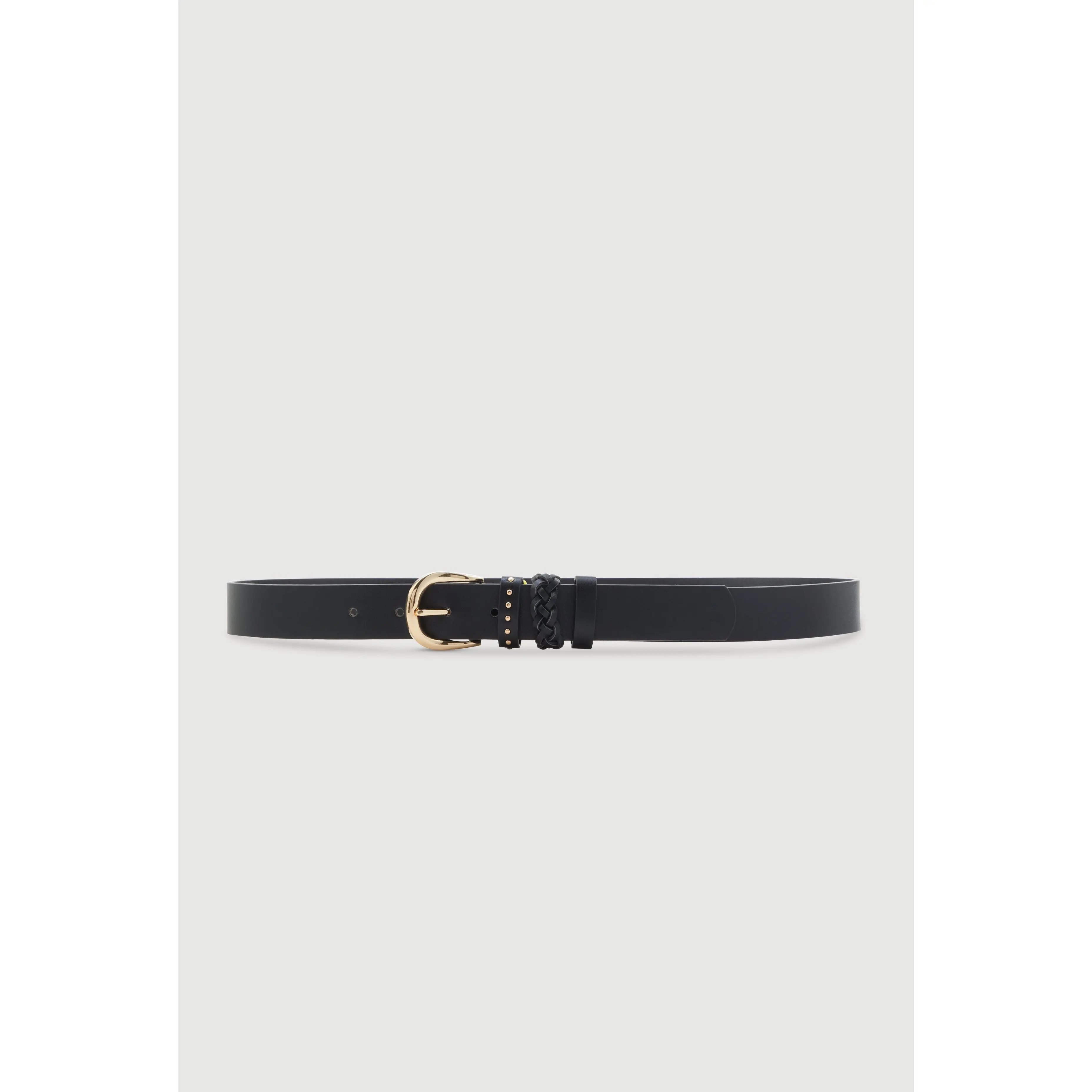 Faux Leather Triple Loop Belt
