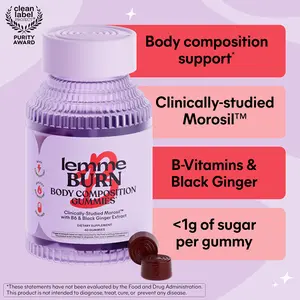 Lemme Burn Composition Support Gummies - Clinically-studied Morosil, B-Vitamins & Black Ginger Lemme Burn Composition Support Gummies - Clinically-studied Morosil, B-Vitamins & Black Ginger