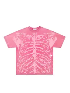 Men Women Vintage Washed Tie-Dye Skull Print Short Sleeve Tee, Casual Fashion Round Neck Half Sleeve Top, Trendy Sportswear, Casual Streetwear Tops